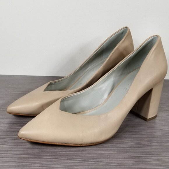 1.State Saffy Pointed Toe Pump, Nude Leather, Womens Size 9 M / 40 - Picture 3 of 13